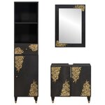 vidaXL Ensemble de Meubles de Salle de Bain avec tiroir 3 Pièces Noir