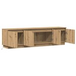vidaXL Meuble TV avec LED chêne artisanal 180 x 38 x 49 cm
