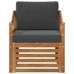 vidaXL Canapé d’extérieur Bois d'acacia massif et polyester Naturel