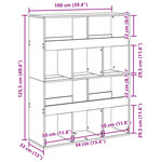 vidaXL Bibliothèque sonoma gris 100x33x125 5 cm bois d'ingénierie