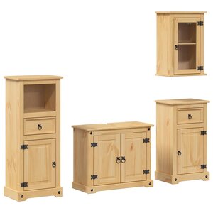 vidaXL Ensemble de meubles salle de bain 4 Pièces Corona bois pin massif