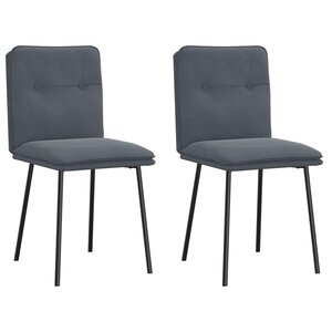 vidaXL Chaises à manger lot de 2 Gris foncé Velours