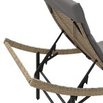 vidaXL Chaises longues lot de 2 avec coussins beige résine tressée