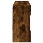 vidaXL Meuble TV mural avec lumières LED chêne fumé 98 5x30x60 5 cm