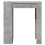 vidaXL Table de bar avec étagères gris béton bois d'ingénierie
