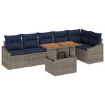 vidaXL Ensemble de canapé de jardin 7 Pièces Gris Poly rotin