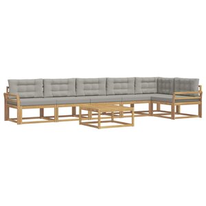 vidaXL Ensemble de canapés d'extérieur 7 pc Blanc et gris clair