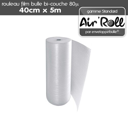 Lot de 6  Rouleaux de film bulle d'air largeur 40 cm x longueur 5 mètres - gamme Air'Roll STANDARD