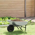 vidaXL Remplacement du plateau de brouette Argenté 80 x 60 x 25 cm