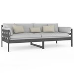 vidaXL Lit de jour gris bois de pin massif 90x200 cm