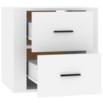 vidaXL Table de chevet murale Blanc 50x36x47 cm