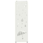 vidaXL Porte-parapluies Blanc Métal Standard Motif Porte-parapluies