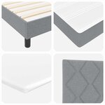 vidaXL Lit boxspring avec matelas Gris clair 90 x 200 cm tissu