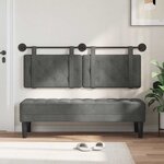 vidaXL Tête de lit suspendue Gris foncé Velours