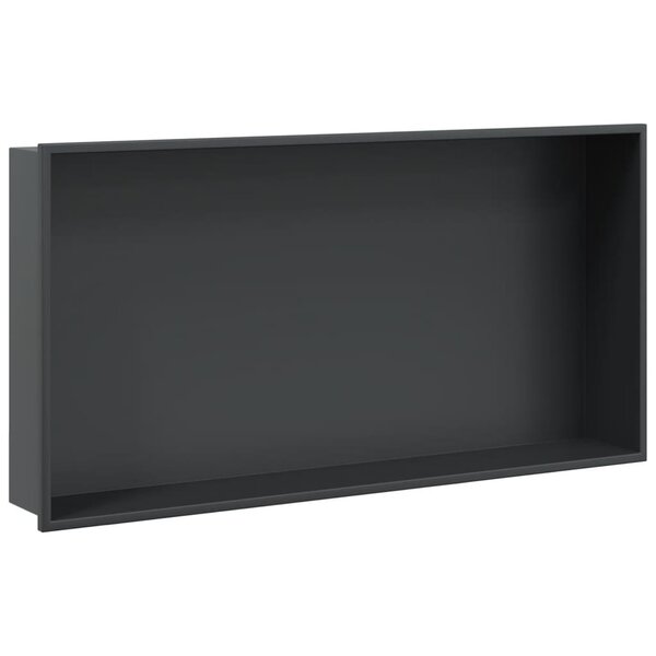 vidaXL Niche de douche noir mat 62x32x9 cm acier inoxydable