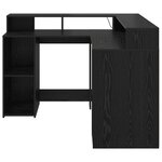 vidaXL Bureau Chêne noir 130x130x91 cm Bois d'ingénierie
