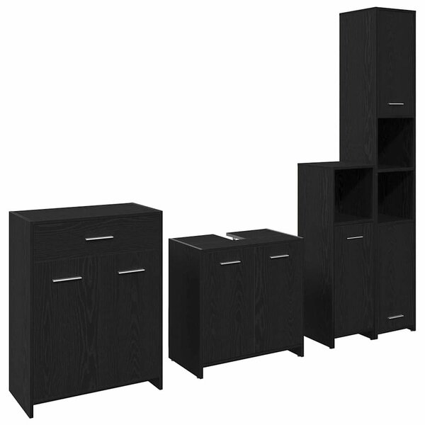 vidaXL Ensemble de meubles de salle de bain 4 Pièces Chêne noir