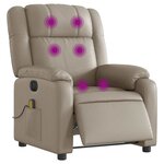 vidaXL Fauteuil de massage inclinable électrique cappuccino similicuir
