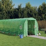 vidaXL Serre avec cadre en acier vert 28 m² 14x2x2 m