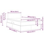 vidaXL Lit avec rangement et matelas Gris clair 120 x 200 cm Velours
