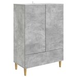 vidaXL Buffet Gris béton 66 x 34 5 x 95 cm Bois d'ingénierie