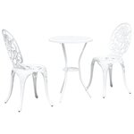 Ensemble de Bistro de Jardin 3 Pièces vidaXL en Aluminium Blanc