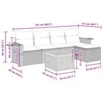 vidaXL Salon de jardin 6 Pièces avec coussins noir résine tressée