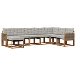 vidaXL Ensemble de canapés d'extérieur 8 pc Naturel et Gris clair