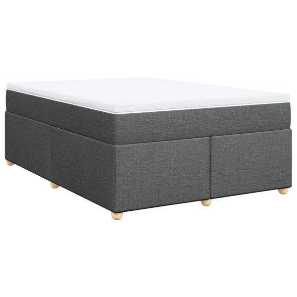 vidaXL Sommier à lattes de lit avec matelas Gris foncé 140x200cm Tissu