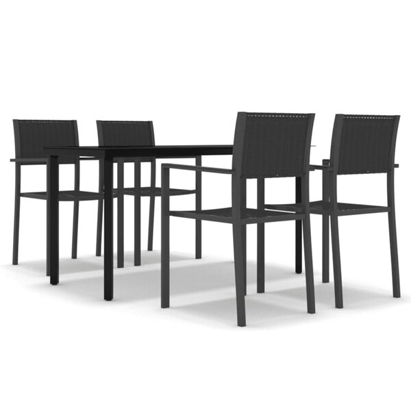 vidaXL Ensemble à manger de jardin 5 Pièces Noir