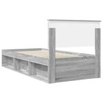vidaXL Cadre de lit Gris Sonoma 90 x 190 cm Pin massif