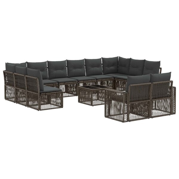 vidaXL Ensemble de canapé de jardin 13 Pièces Gris et Gris foncé