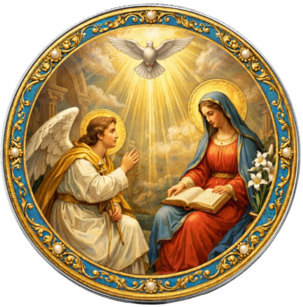 Monnaie ANNUNCIATION Mysteries of the Rosary 1 Oz Argent 1$ USA 2026 (PRÉCOMMANDE)