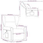 vidaXL Fauteuil inclinable de massage électrique Marron foncé Tissu
