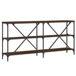 vidaXL Table console chêne marron 160x30x75cm bois d'ingénierie et fer