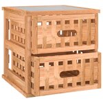 vidaXL Tables de chevet 2 Pièces 34x34x34 cm Bois massif de noyer
