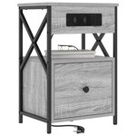 vidaXL Cabinet de chevet Gris Sonoma 40 x 31 x 60 cm Bois d'ingénierie