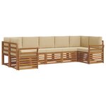 vidaXL Ensemble de canapés d'extérieur 7 pc Naturel et Beige