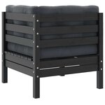 vidaXL Canapé 2 places de jardin et coussins Gris Bois de pin solide