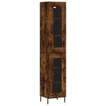vidaXL Buffet haut Chêne fumé 34 5x34x180 cm Bois d'ingénierie