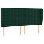 vidaXL Tête de lit avec oreilles Vert foncé 163x23x118/128 cm Velours