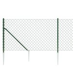 vidaXL Clôture à mailles losangées avec piquet d'ancrage vert 1 1x10 m