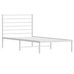 vidaXL Cadre de lit métal sans matelas avec tête de lit blanc 75x190cm