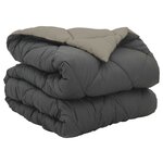 vidaXL Duvet complet toute l'année Gris clair et anthracite