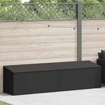 vidaXL Boîte de rangement de jardin noir 220x50x58 cm résine tressée