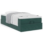 vidaXL Cadre de lit ottoman avec matelas vert foncé 90x190 cm velours