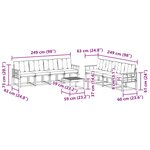 vidaXL Ensemble de canapés d'extérieur 9 pc Blanc et crème