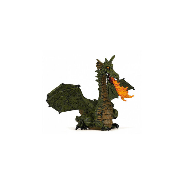 Dragon Ailé Vert avec Flamme - Gardien Légendaire du Château