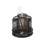 Organiseur bureau q-connect rotatif maille métallique 8 compartiments 165x165x160mm coloris noir