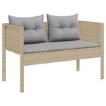 vidaXL Canapé d'extérieur Beige et gris clair Rotin  tissu Standard